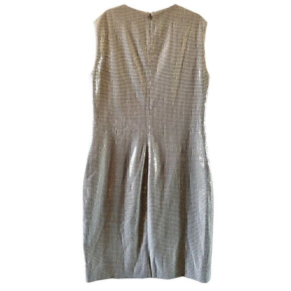 Ralph Lauren Purple Label Corsica Cocktail Dress 10 Houndstooth Sequins - Picture 4 of 14